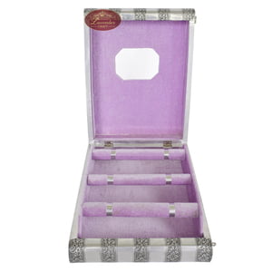 Antique Look Handmade Premium 3-Roll Bangle Box-Lavender