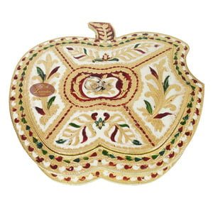 Apple shaped Handmade Meenakari EMPTYx Dry Fruit Box - BIGGEST (10.12" x 10.25" x 1.75" Inches)