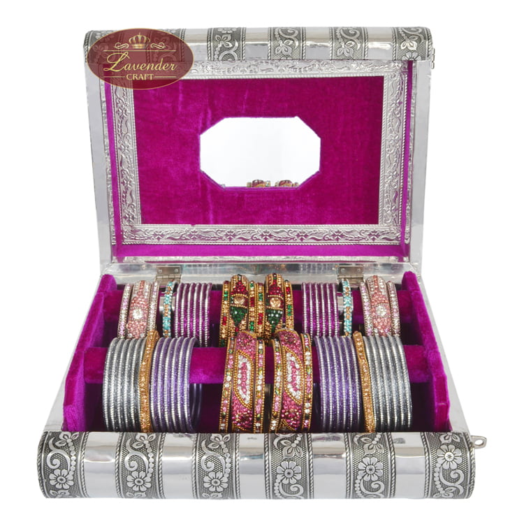 Antique Look Premium Wooden Handmade 2Roll Bangle Box