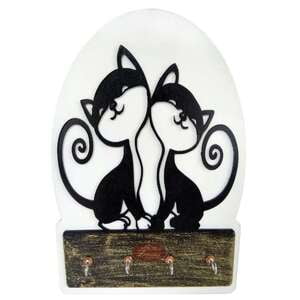 Lavender Craft White Cat Designed Fancy 4 Key -Key Holder