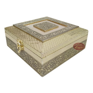 Antique Hexagon Designed, Wooden Handmade, Empty Dry Fruit Box (6"x6"x2" inch)