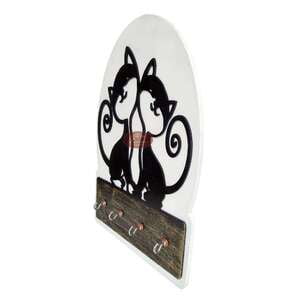 Lavender Craft White Cat Designed Fancy 4 Key -Key Holder