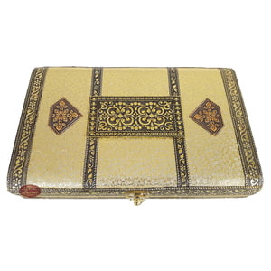 Big Rectangle Golden Rexine finish, Wooden Handmade Rajwadi Wooden Gift Box