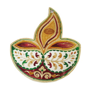 Diya Shaped Handmade Meenakari Dry Fruit Box - 7.5"x9"x1.25"-G.M.