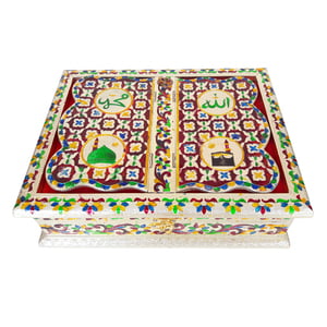 Meenakari Decorated Rehal Holy Quran Book Stand-Book Box - Wooden Handmade, Cruved G.M