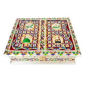 Meenakari Decorated Rehal Holy Quran Book Stand-Book Box - Wooden Handmade, Cruved G.M