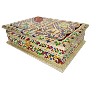 Meenakari Decorated Rehal Holy Quran Book Stand-Book Box - Wooden Handmade, Cruved G.M