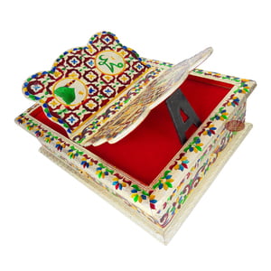 Meenakari Decorated Rehal Holy Quran Book Stand-Book Box - Wooden Handmade, Cruved G.M